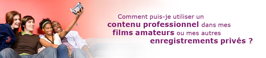 How can I use professional content in my own home movies and other personal recordings
